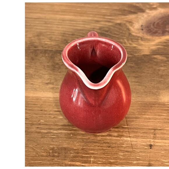 Harlequin Maroon Creamer & Nappy Set Vintage Fiesta Line HTF Red Glaze - Picture 5 of 10